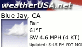 Click for Forecast for Blue Jay, California from weatherUSA.net